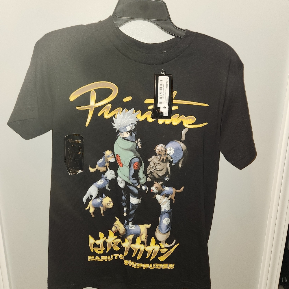 Primitive X Naruto Kakashi Dog Squad Tshirt Black Men Size Small  NWT